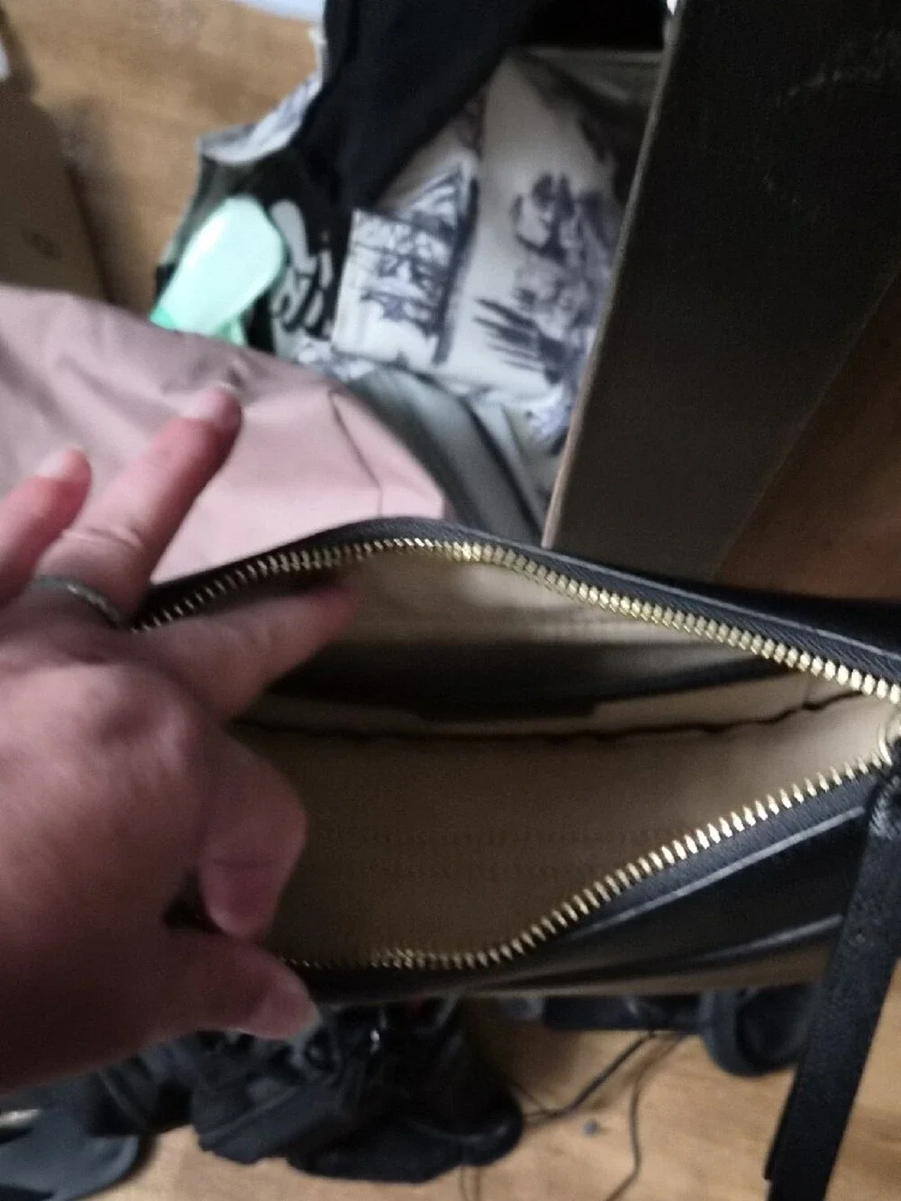 Black Crescent Crossbody Bag for Men
